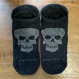 Pure Barre sticky socks with skulls